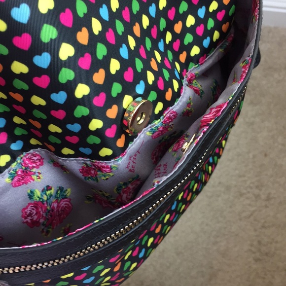 Betsy Johnson Rainbow Hearts Big Backpack - Picture 3 of 8